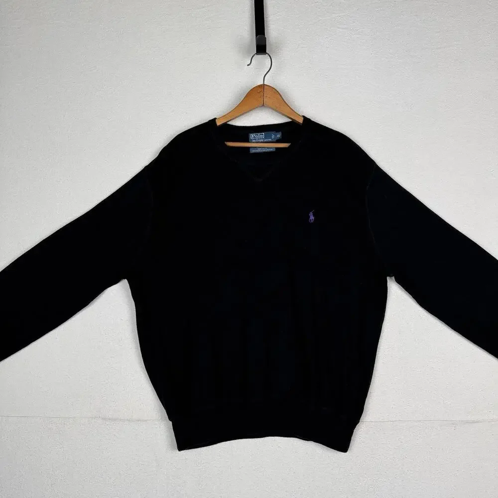 Vintage‎ Polo By Ralph Lauren Men’s Crewneck Sweater Pullover XL XLarge Black